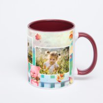 Бордовая кружка с фотопечатью