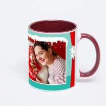 Бордовая кружка с фотопечатью