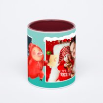 Бордовая кружка с фотопечатью