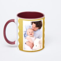 Бордовая кружка с фотопечатью