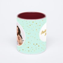 Бордовая кружка с фотопечатью