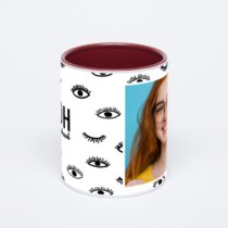 Бордовая кружка с фотопечатью