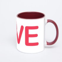 Бордовая кружка с фотопечатью