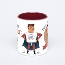 Бордовая кружка с фотопечатью