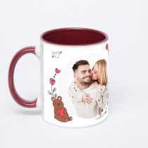 Бордовая кружка с фотопечатью