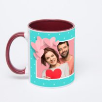 Бордовая кружка с фотопечатью