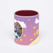 Бордовая кружка с фотопечатью