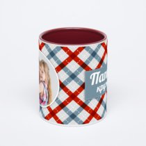 Бордовая кружка с фотопечатью