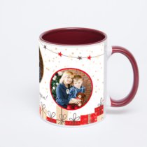 Бордовая кружка с фотопечатью