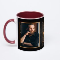 Бордовая кружка с фотопечатью