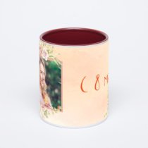 Бордовая кружка с фотопечатью