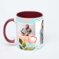 Бордовая кружка с фотопечатью