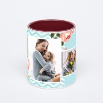 Бордовая кружка с фотопечатью
