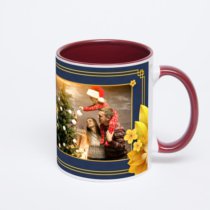 Бордовая кружка с фотопечатью