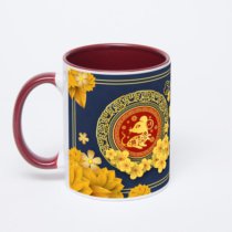 Бордовая кружка с фотопечатью