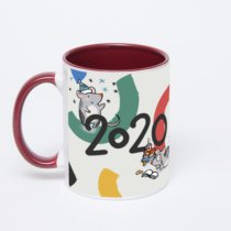 Бордовая кружка с фотопечатью