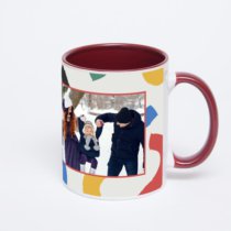 Бордовая кружка с фотопечатью