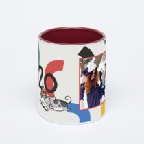 Бордовая кружка с фотопечатью