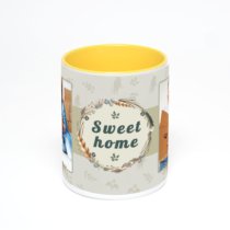 Желтая кружка с фотопечатью