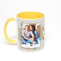 Желтая кружка с фотопечатью