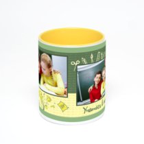 Желтая кружка с фотопечатью