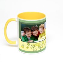 Желтая кружка с фотопечатью