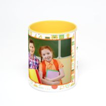 Желтая кружка с фотопечатью