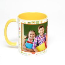 Желтая кружка с фотопечатью
