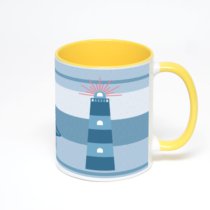 Желтая кружка с фотопечатью