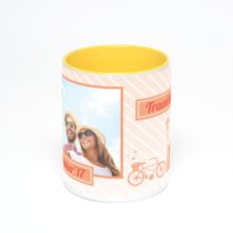 Желтая кружка с фотопечатью