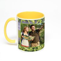 Желтая кружка с фотопечатью