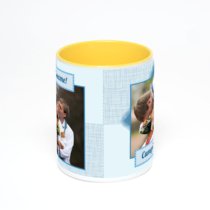 Желтая кружка с фотопечатью