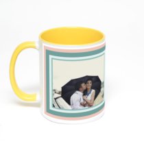 Желтая кружка с фотопечатью