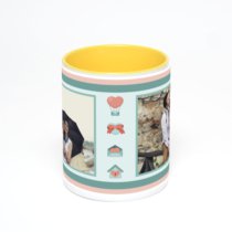 Желтая кружка с фотопечатью