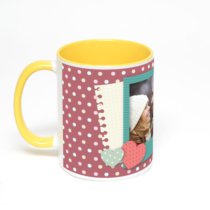 Желтая кружка с фотопечатью