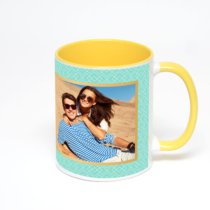 Желтая кружка с фотопечатью