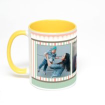 Желтая кружка с фотопечатью