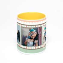 Желтая кружка с фотопечатью