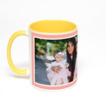 Желтая кружка с фотопечатью