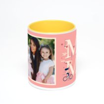 Желтая кружка с фотопечатью
