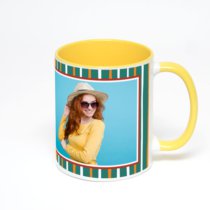 Желтая кружка с фотопечатью