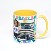 Желтая кружка с фотопечатью