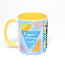 Желтая кружка с фотопечатью