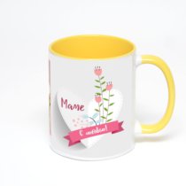 Желтая кружка с фотопечатью