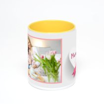 Желтая кружка с фотопечатью