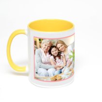 Желтая кружка с фотопечатью