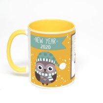 Желтая кружка с фотопечатью