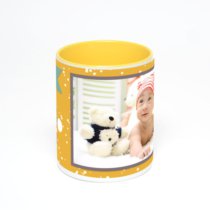 Желтая кружка с фотопечатью