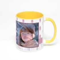 Желтая кружка с фотопечатью