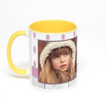 Желтая кружка с фотопечатью
